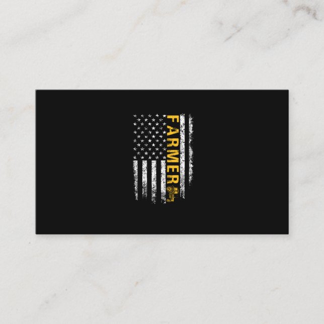 Tractor American USA Flag Funny Farmer Rancher Business Card (Front)