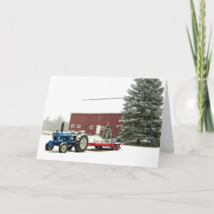 Tractor and Barn Holiday Card
