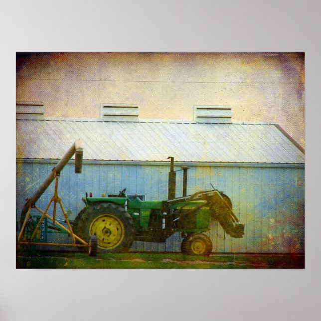Tractor at the Hog Barn Poster (Front)