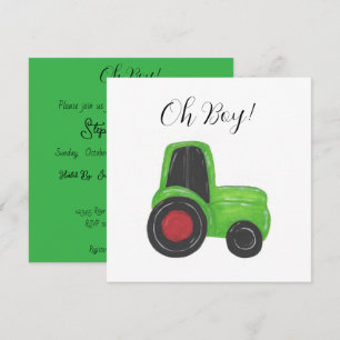 Tractor Baby Boy Shower Invitation
