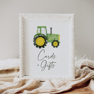 Tractor Baby Shower Cards and Gifts Sign