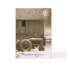 Tractor & Barn Christmas Card