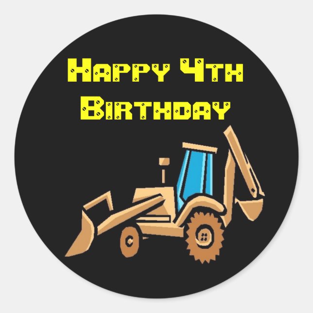 tractor, Birthday! Classic Round Sticker (Front)