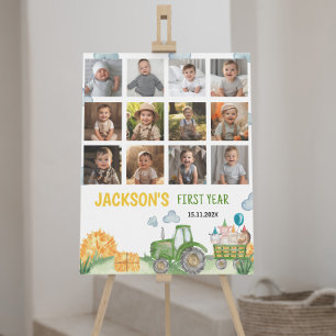 Tractor Birthday First Year Photo Milestone Sign