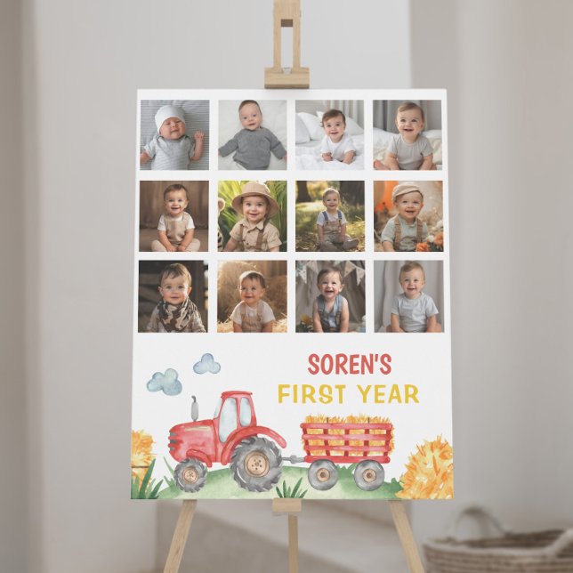 Tractor Birthday First Year Photo Milestone Sign (Creator Uploaded)