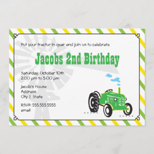 Tractor Birthday Invitation