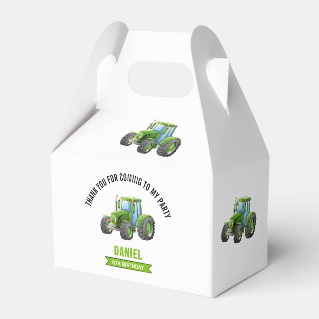 Tractor Birthday Party  Favour Box (Front Side)
