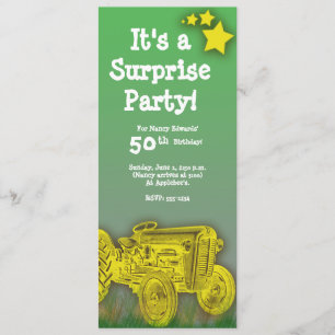 Tractor Birthday Party Invitation [enlarged age]