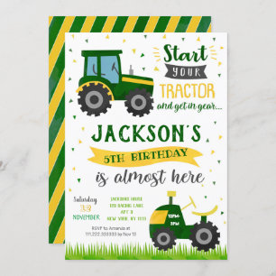 Tractor Birthday Party Invitations
