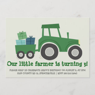 Tractor Birthday Party Invite