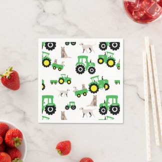 Tractor Birthday Party Napkins Farm Theme
