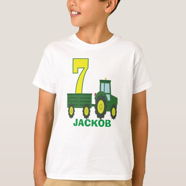 Tractor birthday shirt - personalised 7TH birthday (Front)