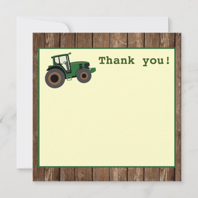 Tractor Birthday Thank You, Farm Birthday You Card (Front)