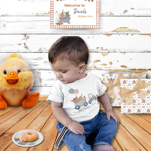 Tractor Birthday Tshirt (Farm Animal Birthday Boy Shirt)