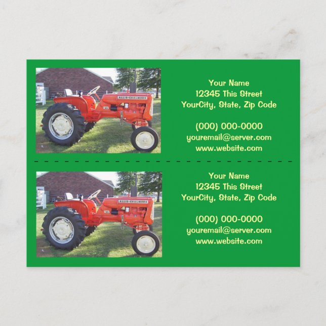 Tractor Bookmarker / Business Cards - Customise! (Front)