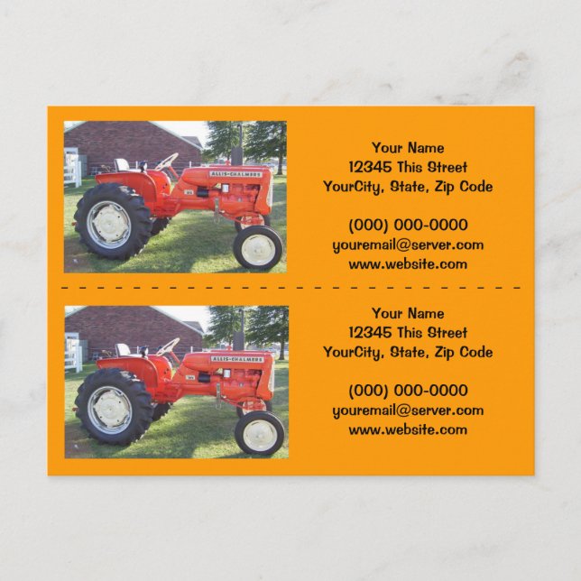 Tractor Bookmarker / Business Cards - Customise! (Front)