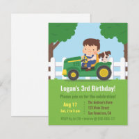 Tractor Boy and Puppy Farm Kids Birthday Party