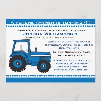 Tractor Boy / Girl Birthday Party Invitation