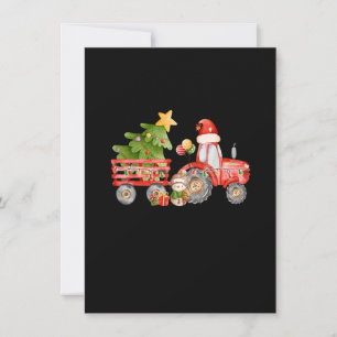 Tractor Boy Xmas Christmas Tree Merry Christmas Fa Invitation
