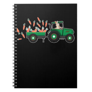 Tractor Bunny Driving Carrots Girls Boys Notebook