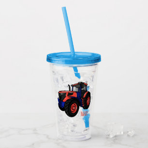 Tractor cartoon illustration  acrylic tumbler