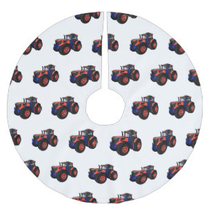 Tractor cartoon illustration  brushed polyester tree skirt