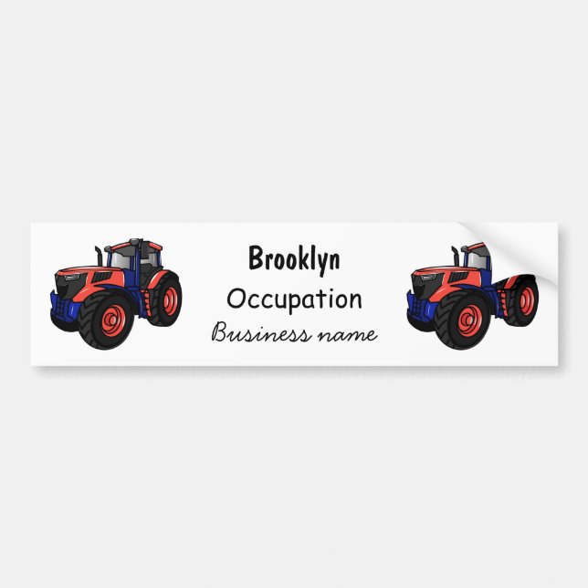 Tractor cartoon illustration bumper sticker (Front)