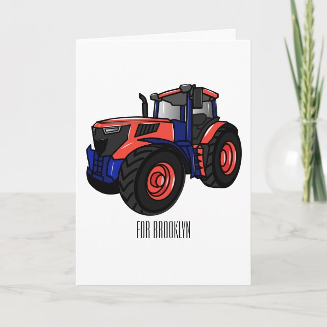 Tractor cartoon illustration  card (Front)