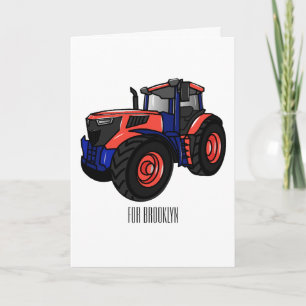 Tractor cartoon illustration card