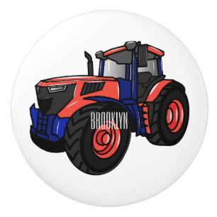 Tractor cartoon illustration ceramic knob