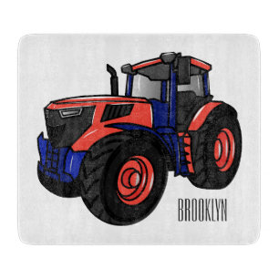 Tractor cartoon illustration  cutting board