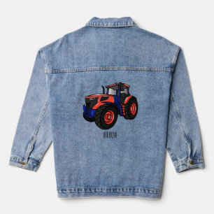 Tractor cartoon illustration  denim jacket