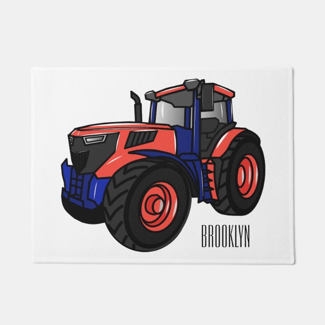 Tractor cartoon illustration  doormat (Front)