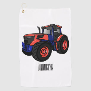 Tractor cartoon illustration  golf towel