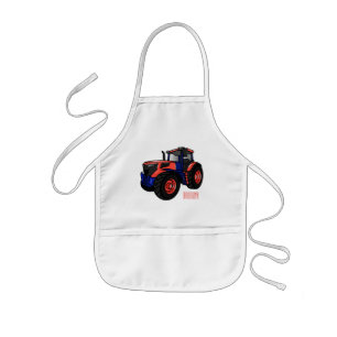 Tractor cartoon illustration kids apron