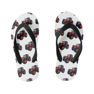Tractor cartoon illustration  kid's flip flops