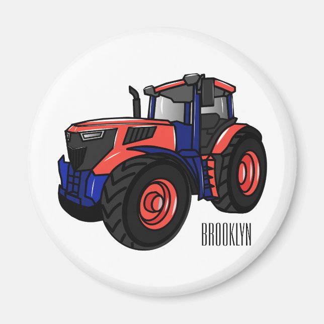 Tractor cartoon illustration  magnet (Front)