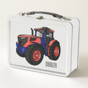 Tractor cartoon illustration  metal lunch box