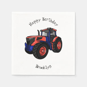 Tractor cartoon illustration napkin