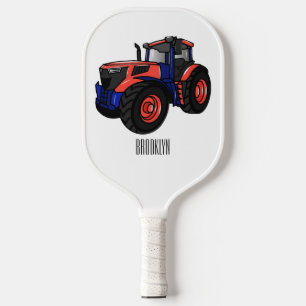 Tractor cartoon illustration  pickleball paddle