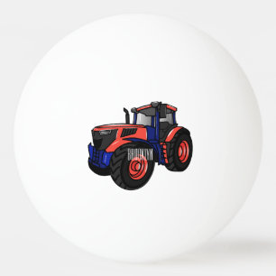 Tractor cartoon illustration  ping pong ball