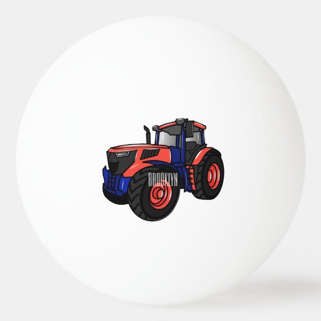 Tractor cartoon illustration  ping pong ball (Front)