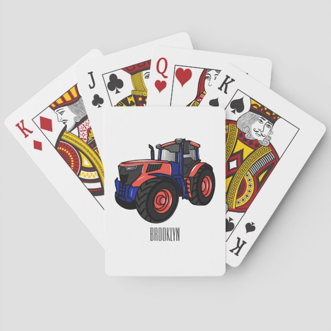 Tractor cartoon illustration  playing cards (Back)