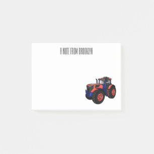 Tractor cartoon illustration  post-it notes
