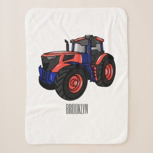 Tractor cartoon illustration sherpa blanket