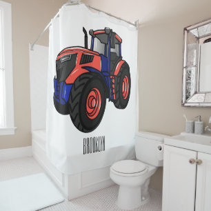 Tractor cartoon illustration  shower curtain