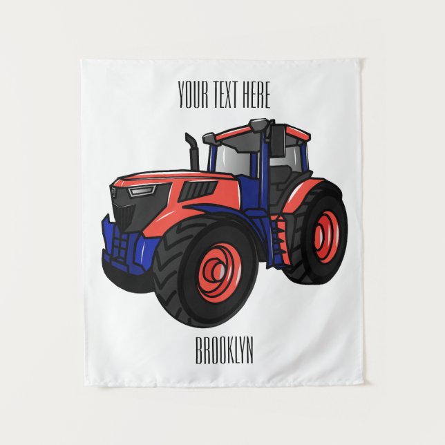Tractor cartoon illustration  tapestry (Front)