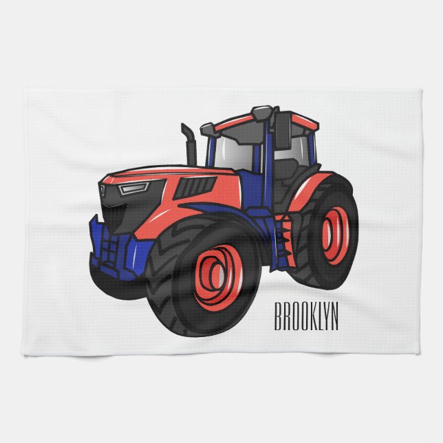 Tractor cartoon illustration  tea towel (Horizontal)