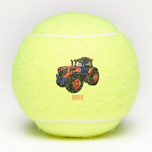 Tractor cartoon illustration  tennis balls