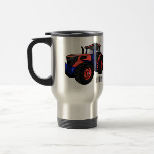 Tractor cartoon illustration travel mug